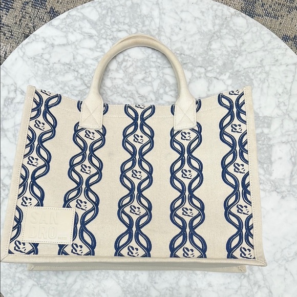 Sandro Blue and Cream “Book Tote Bag” - Picture 2 of 10